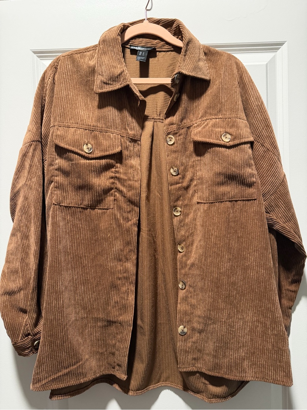 H&M women’s Brown Corduroy Button-Up Shacket